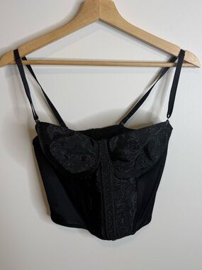 Grenier black Lace Bustier boning corset size 38C